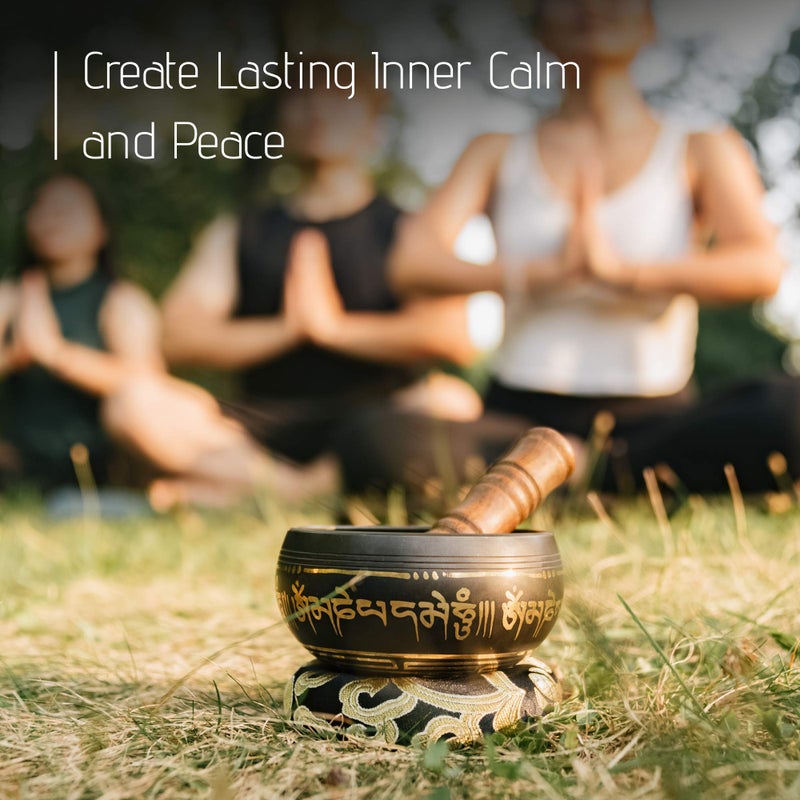 Wish Well Tibetan Singing Bowl Set 4" â€“ Handcrafted in Nepal with Storage Case â€“ Meditation Sound Bowl for Sound Healing, Sound Bath, Reiki, Yoga, Mindfulness & Meditation Accessories - Image 5